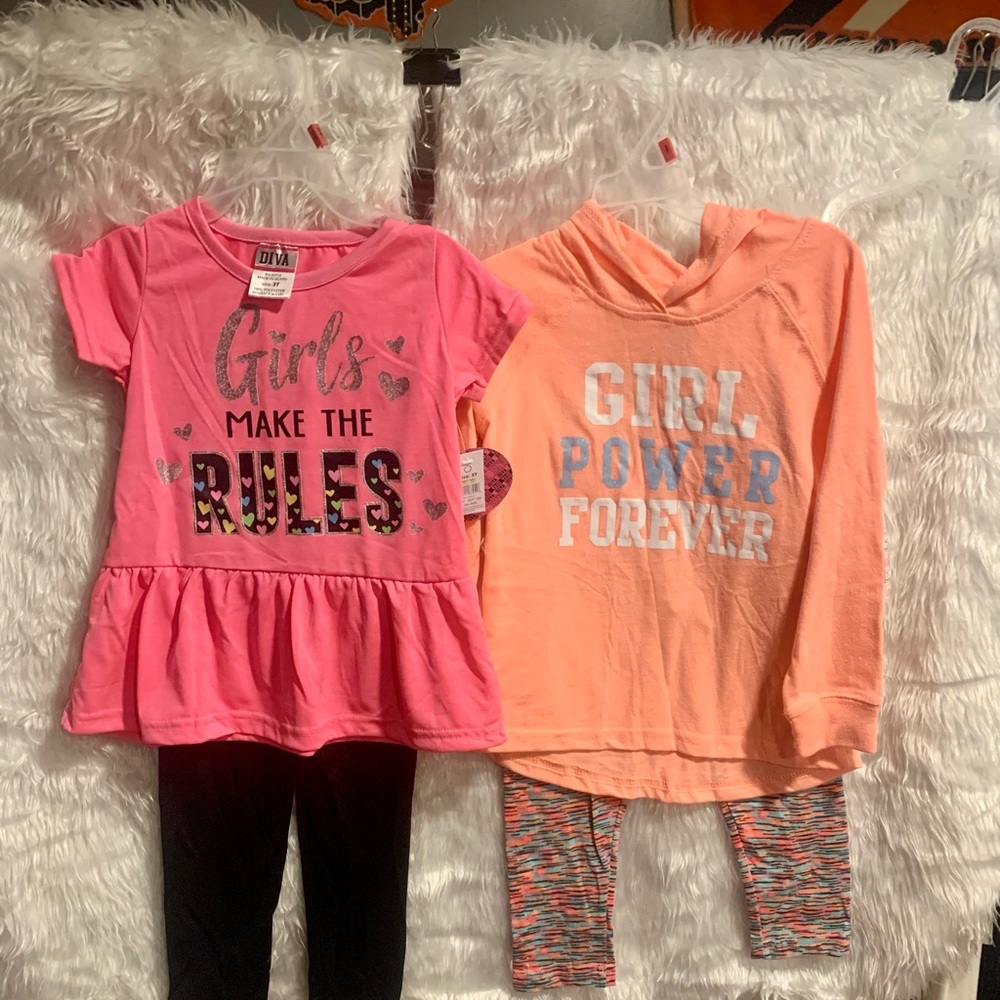 Set of 2 toddler girls leggings sets